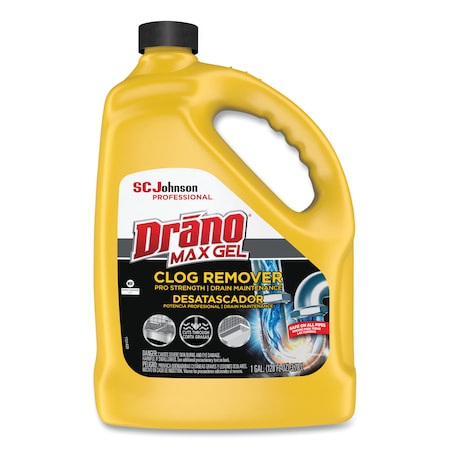 Drano Max Gel Clog Remover, Bleach Scent, 128 oz Bottle 696642